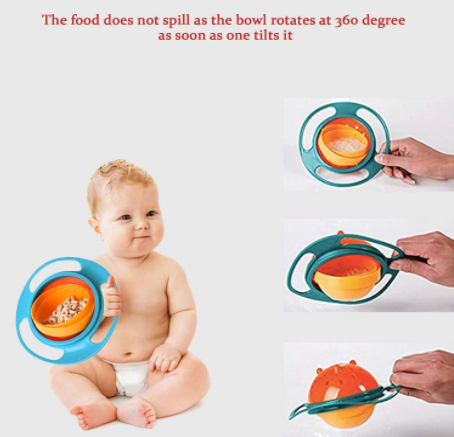 Universal Spill-proof Gyro Bowl For Kids