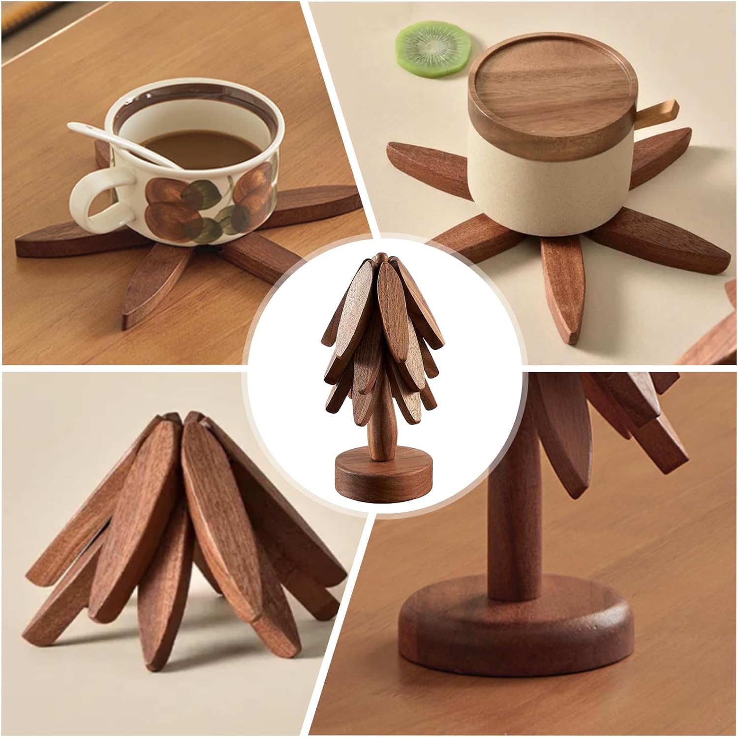 Tree Shaped Wooden Coaster