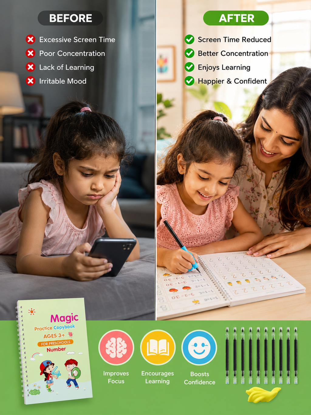 Magic Practice Copybook (4 Book + 10 Refill) (A-127)